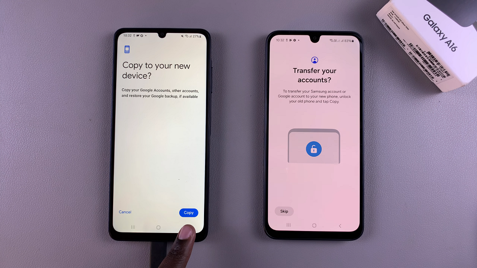 Copy Google Accounts To Galaxy A16