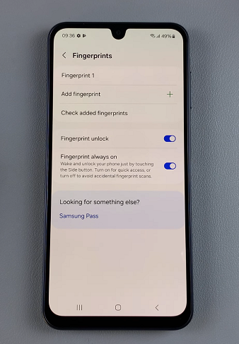 Fingerprint Unlock On Samsung Galaxy A16