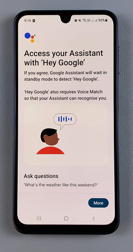 Access Google Assistant with hey Google