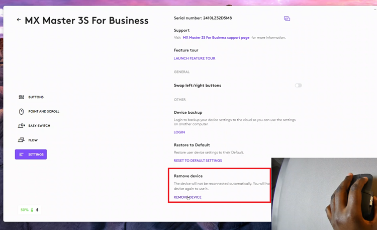How To Remove Logitech MX Master 3S From LogiOptions+ App