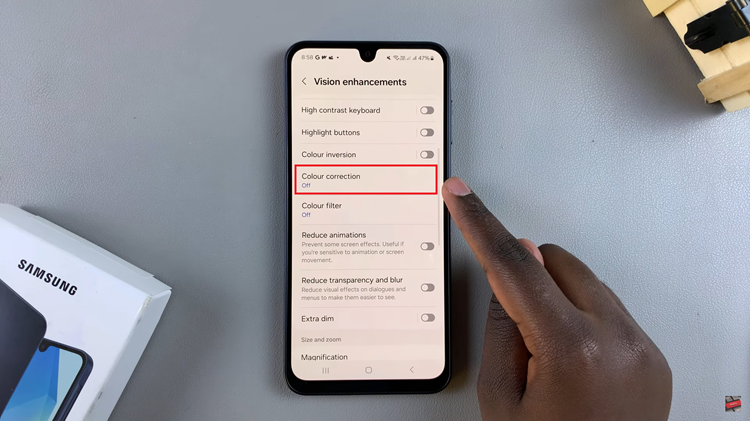 How To Turn Color Correction ON & OFF On Samsung Galaxy A16