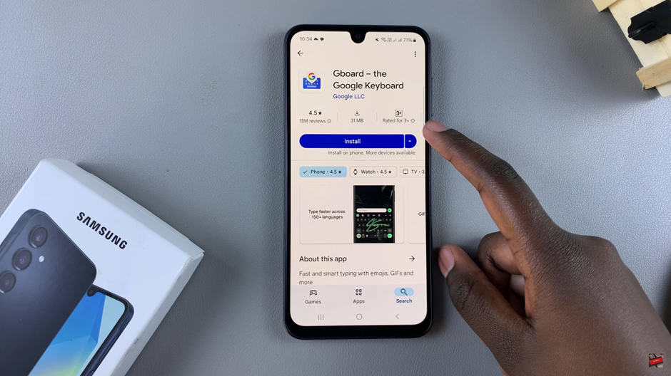 Install & Set Up Gboard Google Keyboard On Samsung Galaxy A16