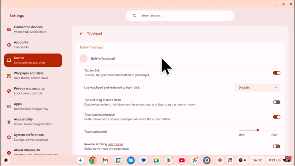 How To Change Touchpad Speed On Chromebook