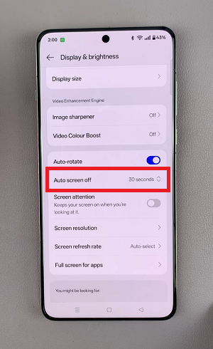 How To Adjust Screen Timeout (Auto Screen Off) Time On OnePlus 13