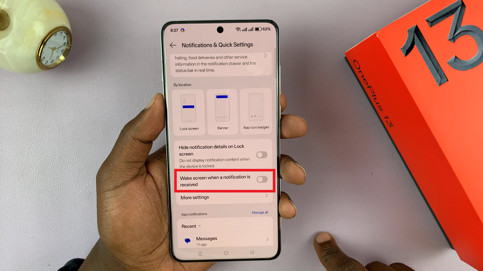 How To Disable 'Wake Screen For New Notifications' On OnePlus 13