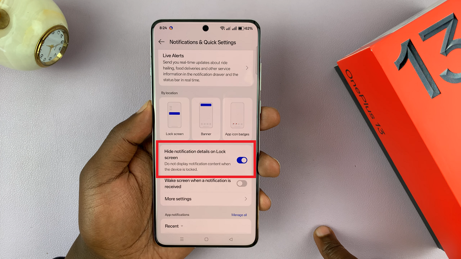 How To Hide Notification Contents On Lock Screen Of OnePlus 13