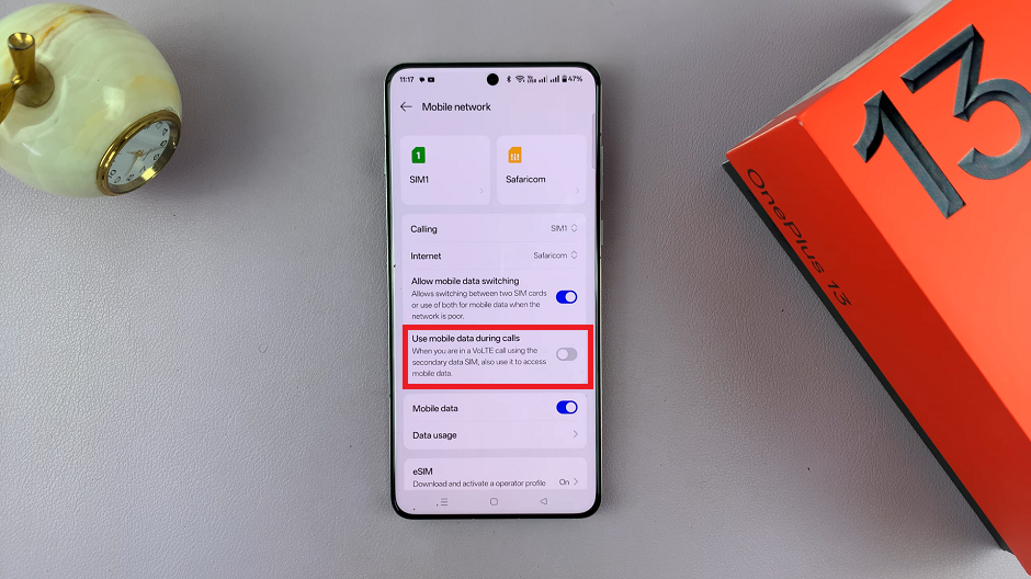 Enable / Disable 'Use Mobile Data During Calls' On OnePlus 13