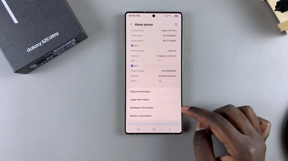Software Information On Galaxy S25