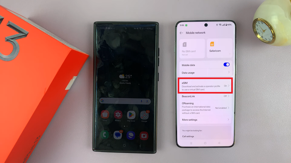 eSIM Settings On OnePlus 13
