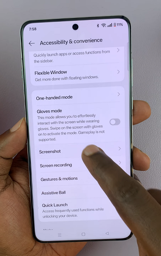 Screenshot Setting On OnePlus 13