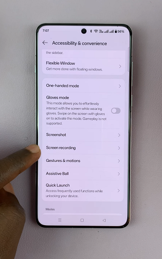 Screen Recording Settings On OnePlus 13