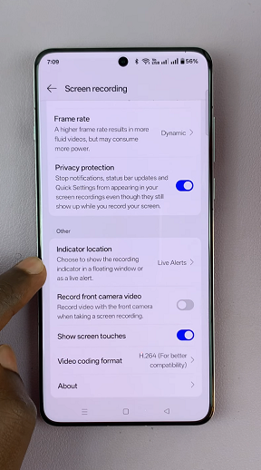 Screen Recording Indicator On OnePlus 13