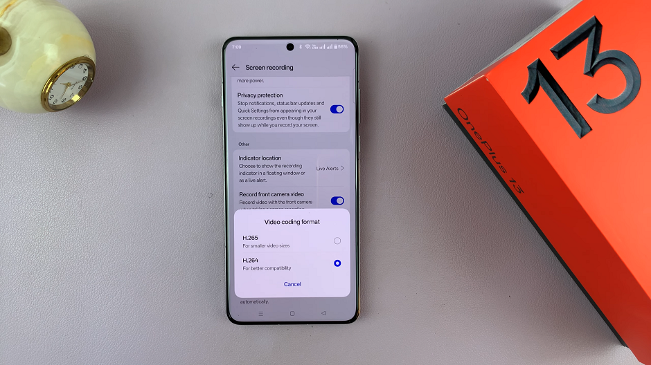 Video Recording Format On OnePlus 13 Screen Recording