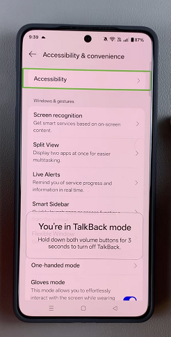Accessibility Settings On OnePlus 13