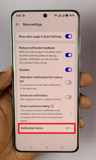 How To Enable / Disable Notification History On OnePlus 13