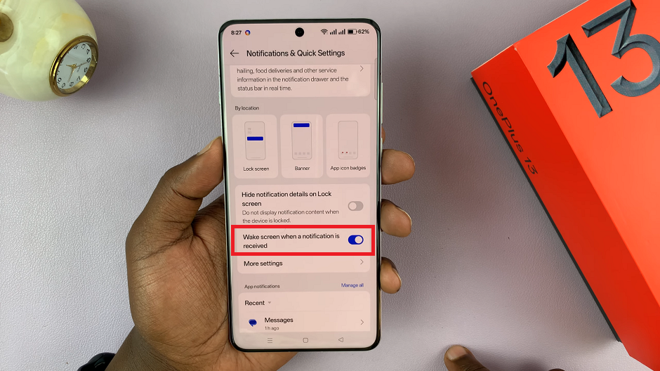 How To Enable 'Wake Screen For New Notifications' On OnePlus 13