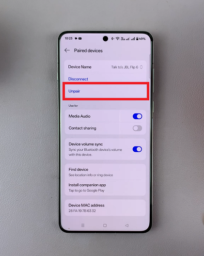 Unpair (Forget) Bluetooth Device From OnePlus 13