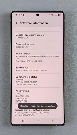 Enable Developer Options On Galaxy S25