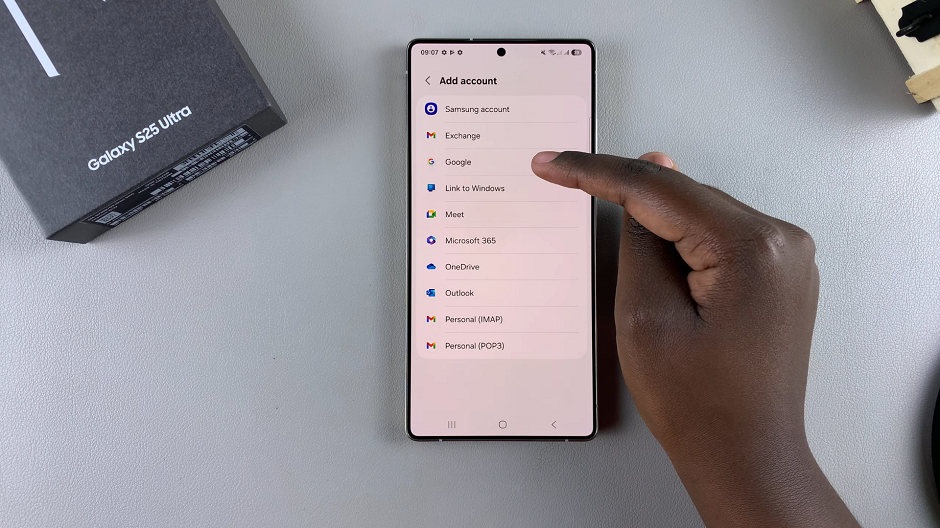 Add Google Account To Samsung Galaxy S25