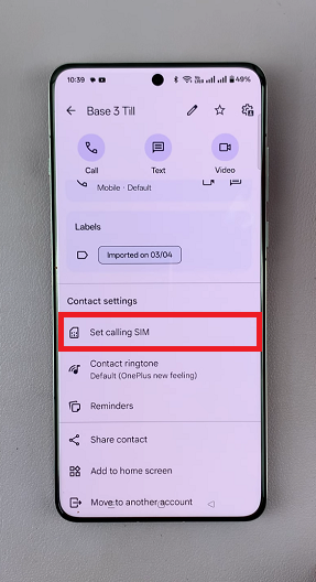 How To Choose Default Calling SIM Card For Specific Contacts On Dual SIM OnePlus 13