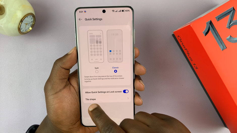 How To Change Quick Settings Tile Shape On OnePlus 13