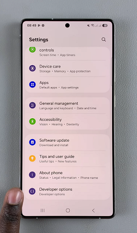 Developer Options On Galaxy S25