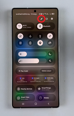 Edit Icon On S25 Quick Settings Panel