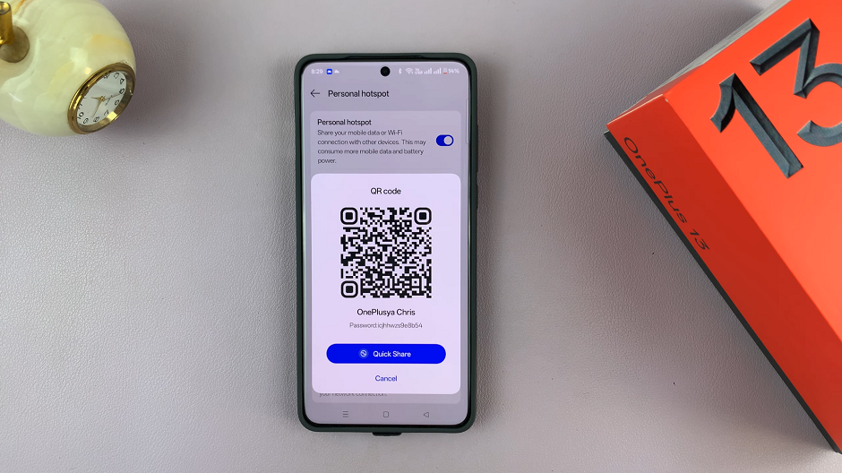 Hotspot QR Code On OnePlus 13