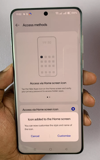 Access Hidden Apps via Home Screen Icon