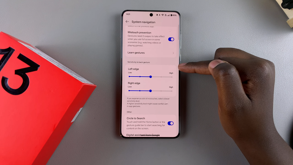 How To Change Back Gesture Sensitivity On OnePlus 13