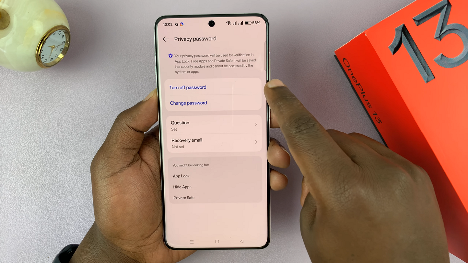How To Customize Privacy Password On OnePlus 13