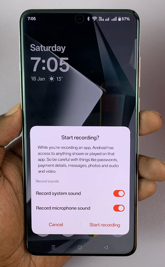 Start Screen Recording On OnePlus 13