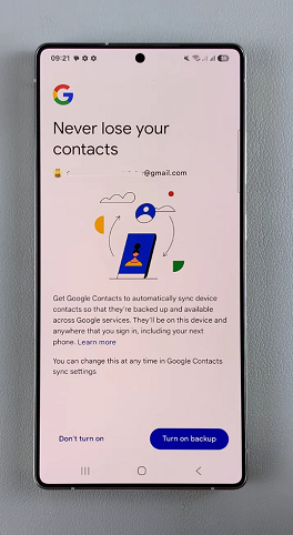 Turn On Google Contacts Backup On S25