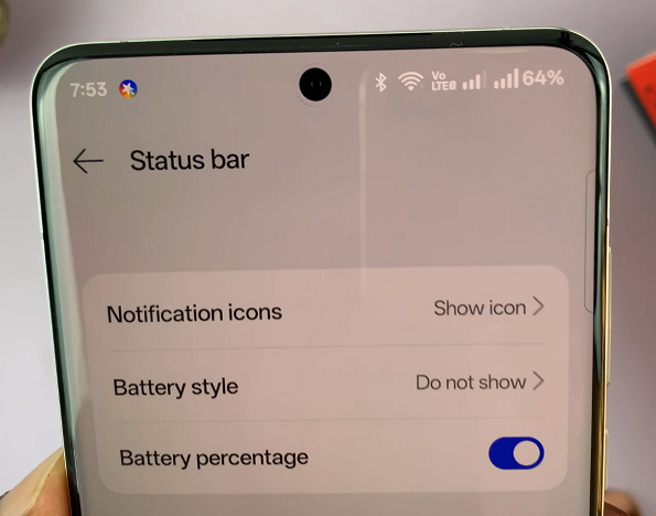 Do Not Show Battery Style On OnePlus 13