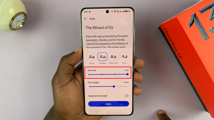 Adjust Font Size On OnePlus 13
