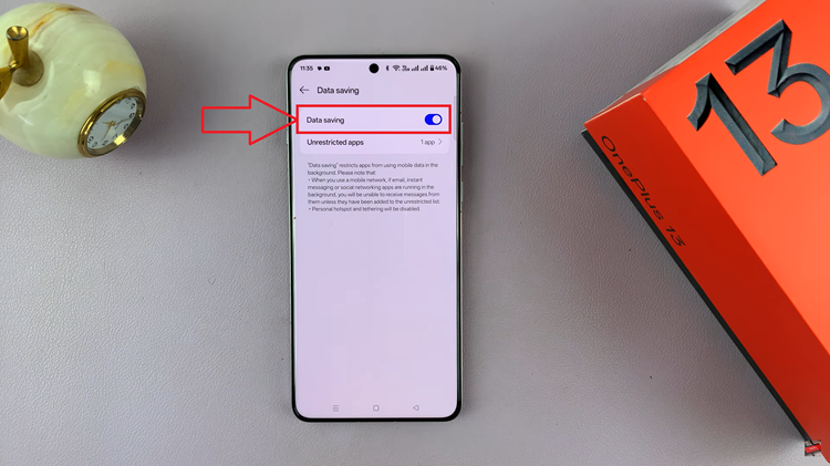 Turn On Data Saving On OnePlus 13