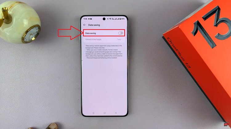 Turn Off Data Saving On OnePlus 13