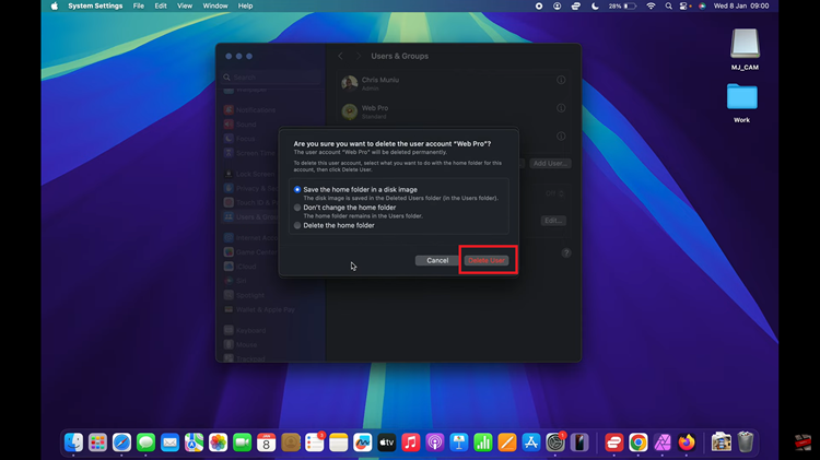 Delete A User Account On Mac