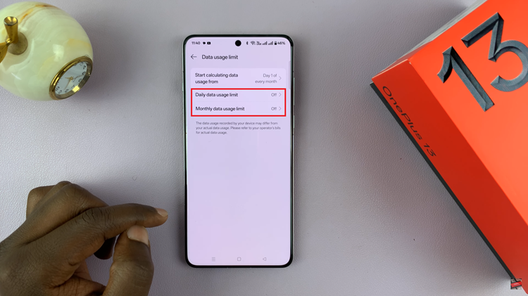 How To Set Mobile Data Usage Limit On OnePlus 13