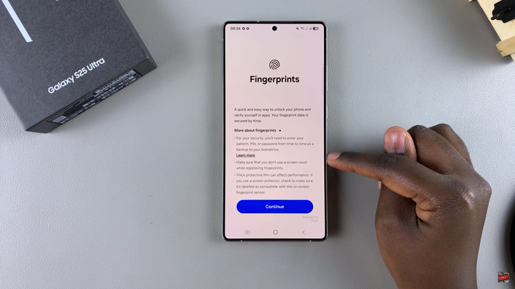 How To Set Up Fingerprint On Samsung Galaxy S25 & S25 Ultra