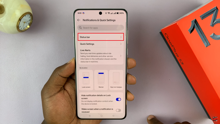 How To Show & Hide Icons In Status Bar On OnePlus 13
