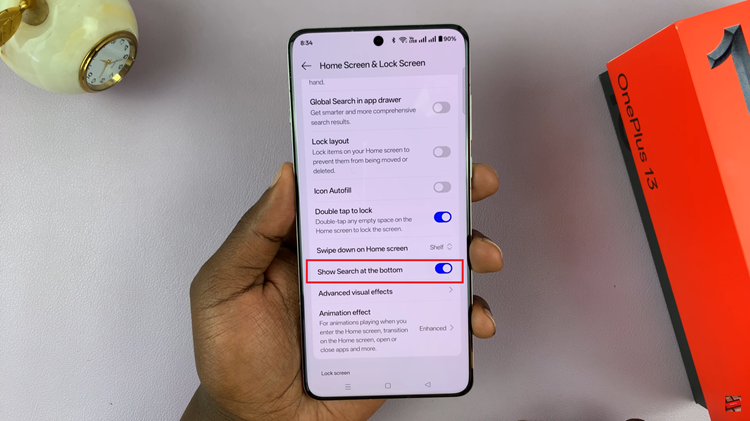 How To Show & Hide Search Icon On OnePlus 13 Home Screen