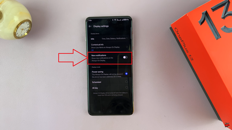 Hide New Notifications On AOD Of OnePlus 13