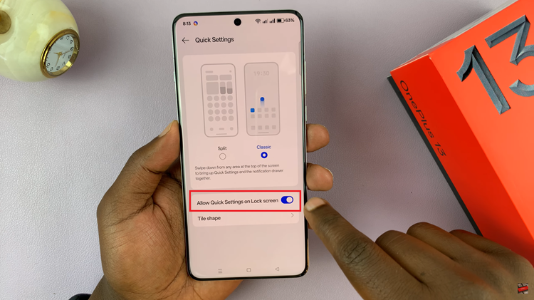 Allow Quick Settings On Lock Screen Of OnePlus 13
