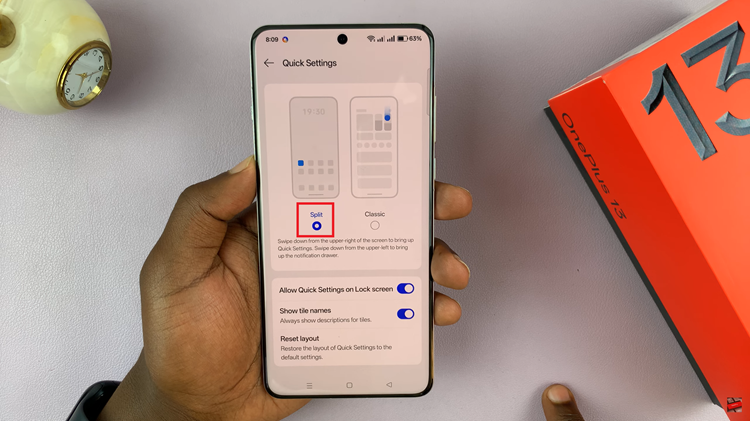 Split Quick Settings On OnePlus 13