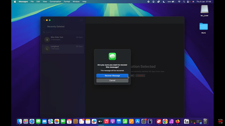 Restore Recently Deleted Messages On Mac