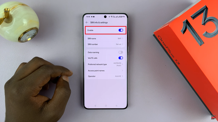 Enable SIM Card On OnePlus 13