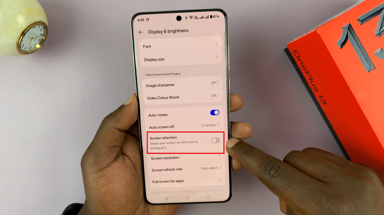 Disable Screen Attention On OnePlus 13