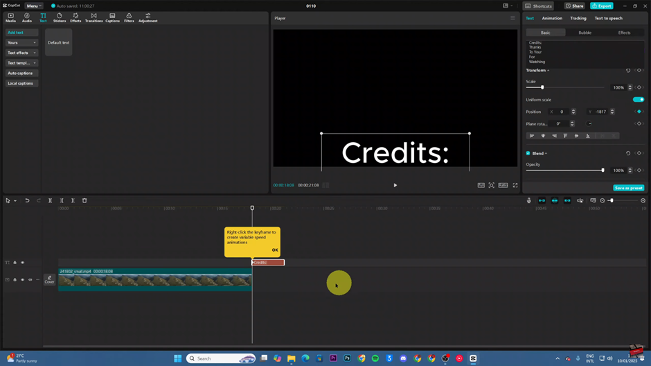 How To Make Scrolling Credits In CapCut PC