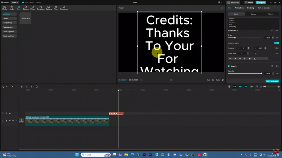 How To Make Scrolling Credits In CapCut PC